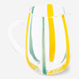 Glass jug with yellow and green stripes - 1.5 L