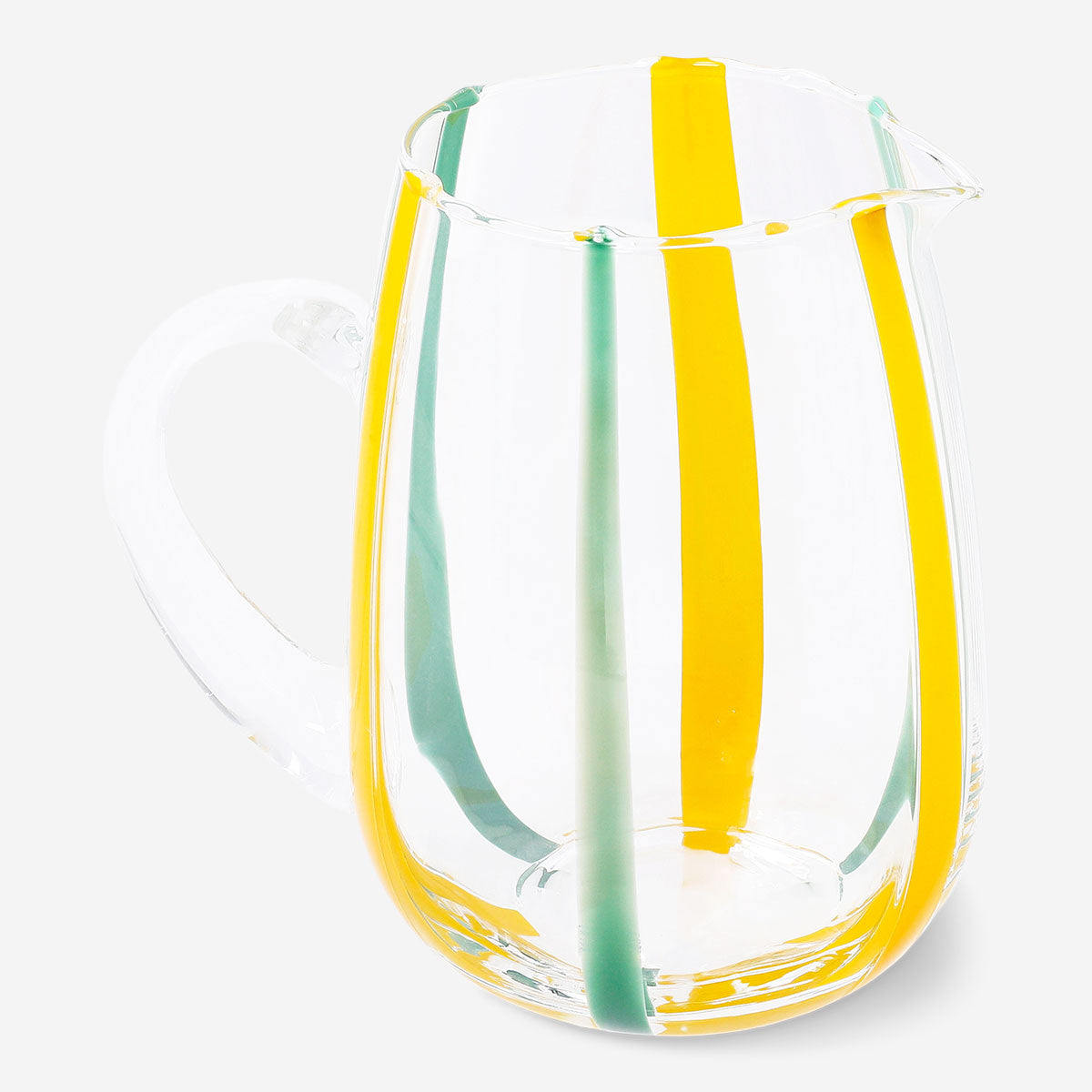 Glass jug with yellow and green stripes - 1.5 L
