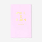 Write-and-burn office journal by Flying Tiger Copenhagen, featuring a rustic cover with pages for writing and burning.