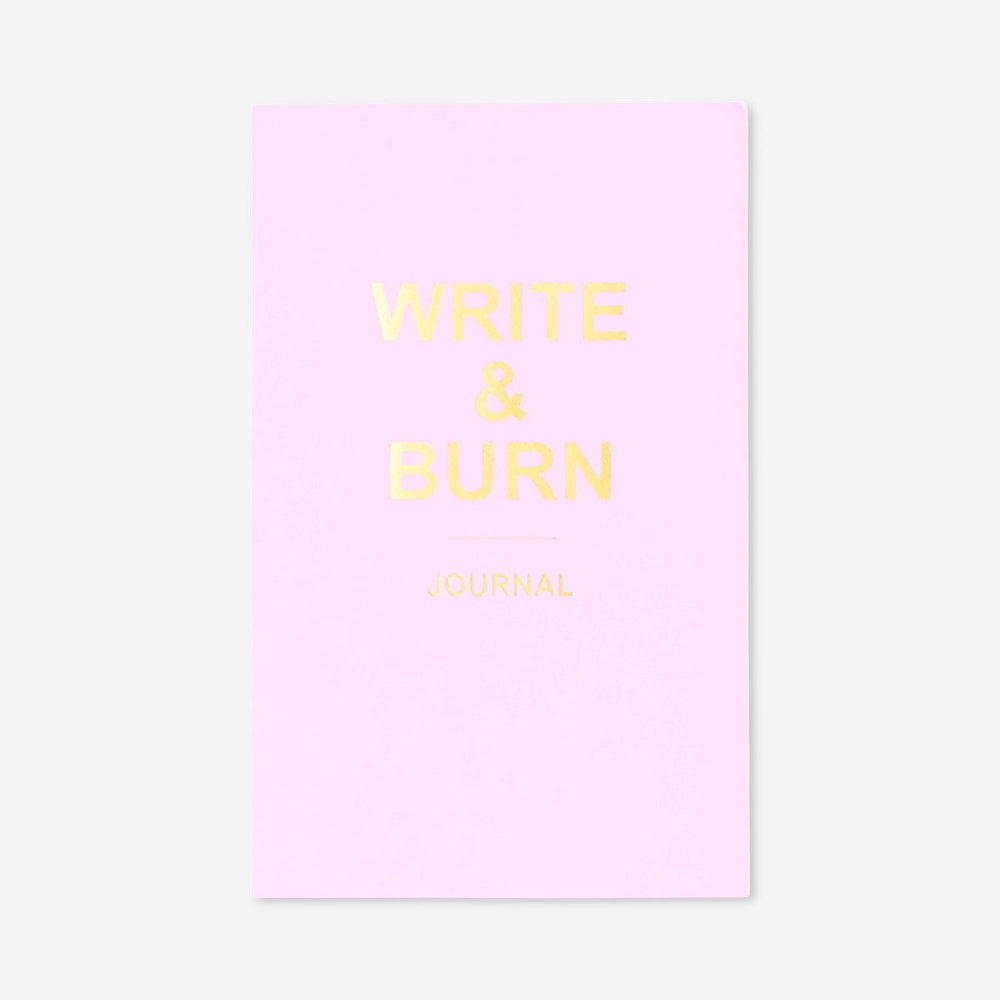 Write-and-burn office journal by Flying Tiger Copenhagen, featuring a rustic cover with pages for writing and burning.