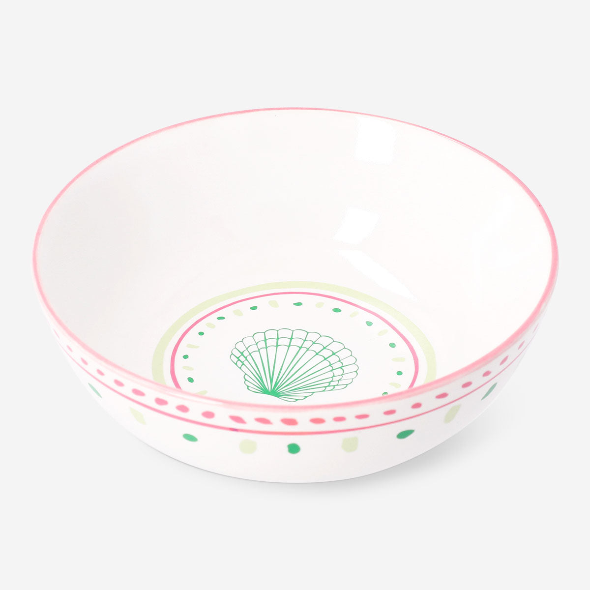Ceramic bowl with dots and seashell - 15 cm