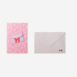 Pink greetings card with mini envelope