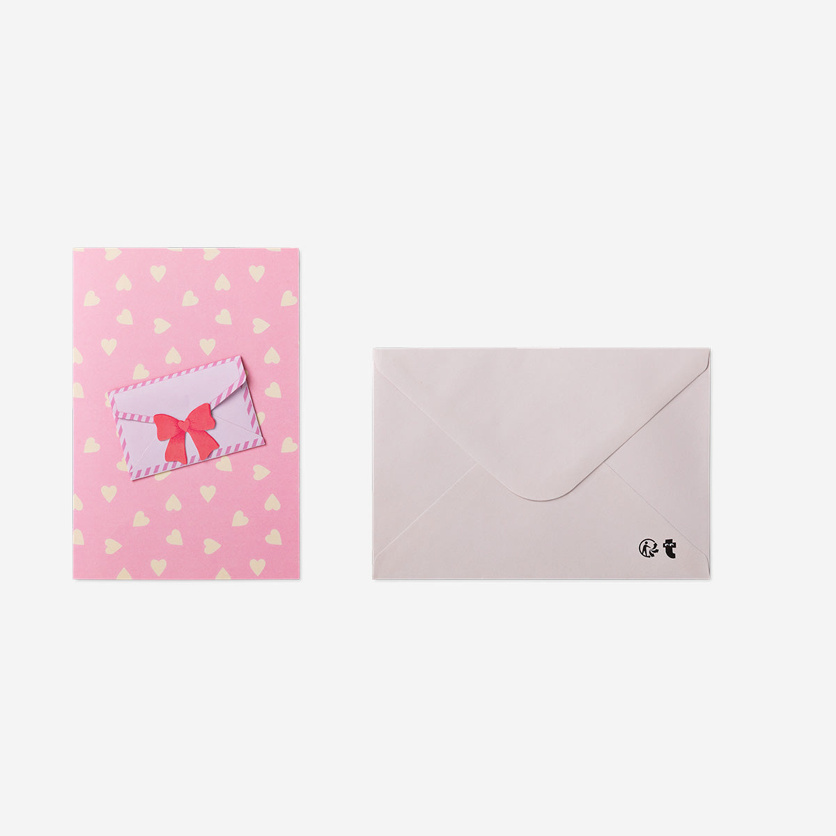Pink greetings card with mini envelope