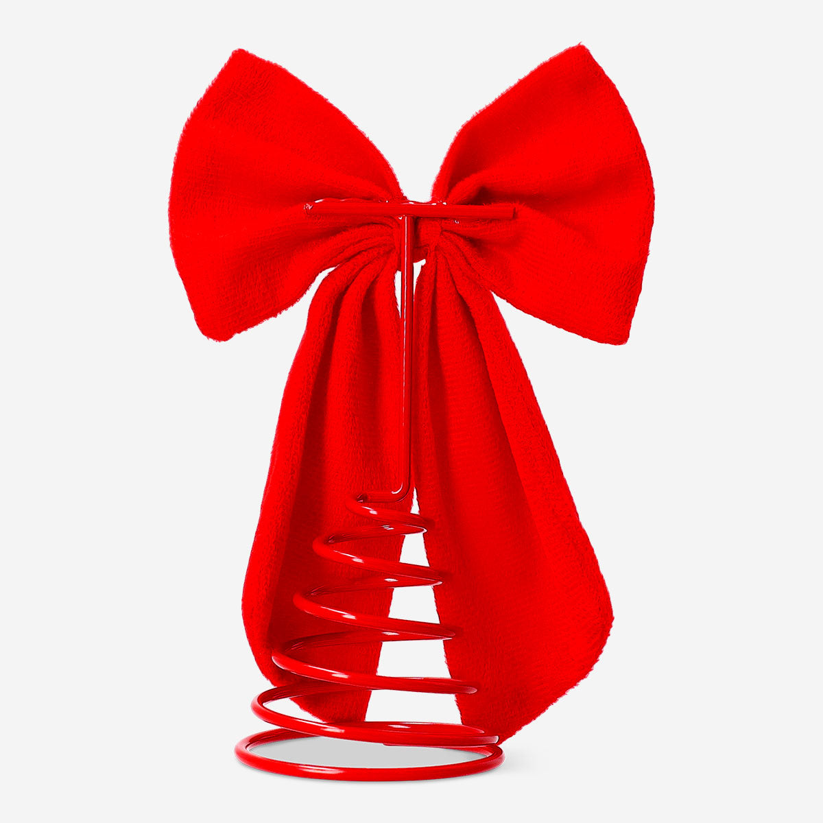 Red bow Christmas tree topper from Flying Tiger Copenhagen, featuring a festive fabric bow for holiday decorating.