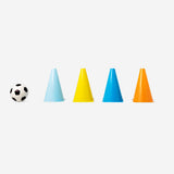 Flying Tiger Copenhagen football and cones set for soccer practice and games, ideal for outdoor play and training activities.