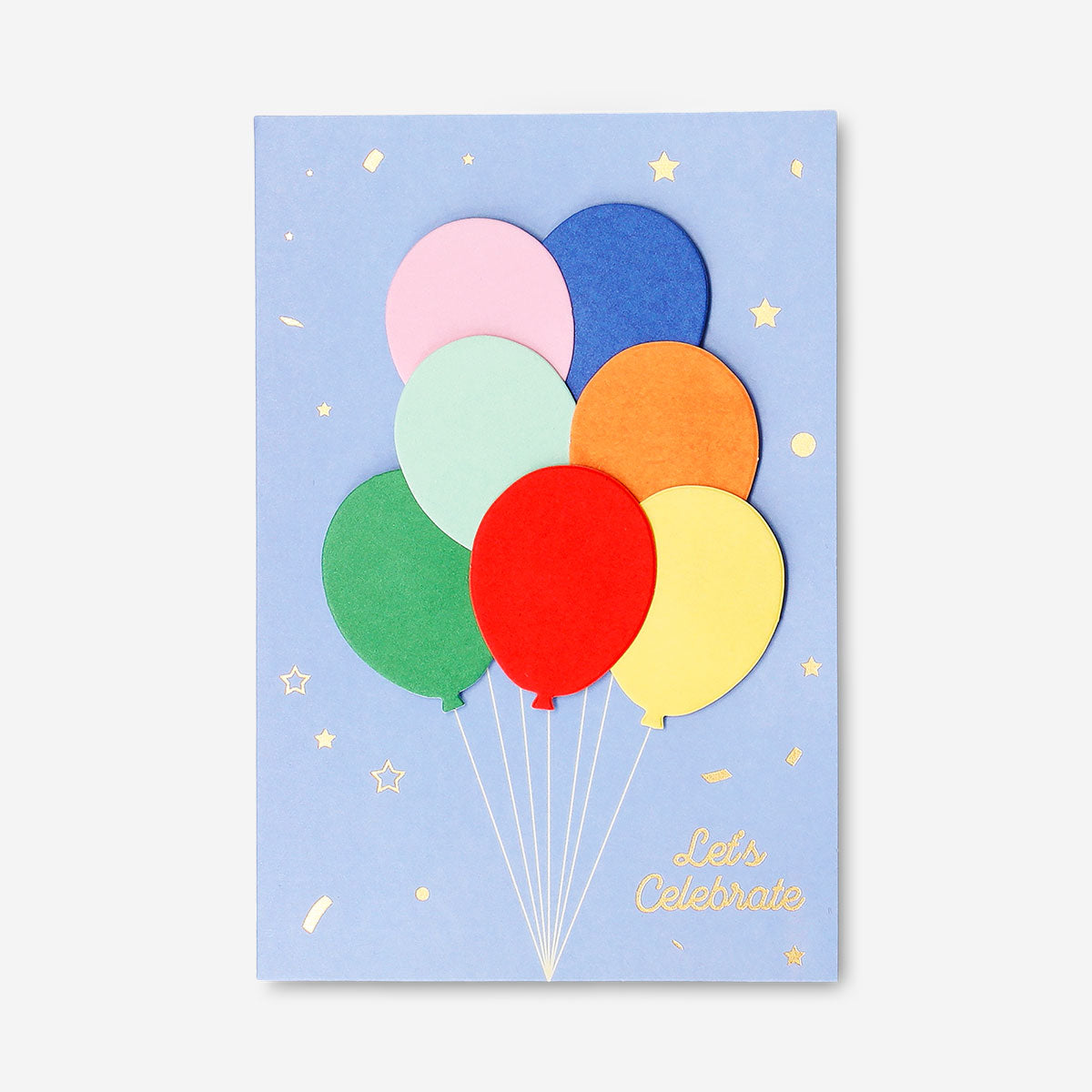 Office greeting card featuring colorful balloon illustrations by Flying Tiger Copenhagen for celebrations or well wishes.