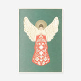 Office Christmas card featuring a festive angel design by Flying Tiger Copenhagen, with colorful holiday illustrations.