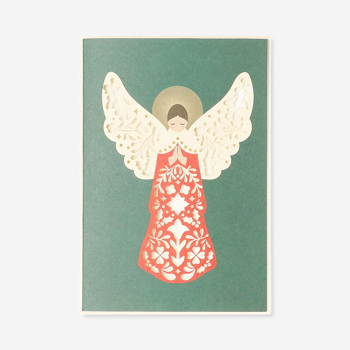 Office Christmas card featuring a festive angel design by Flying Tiger Copenhagen, with colorful holiday illustrations.