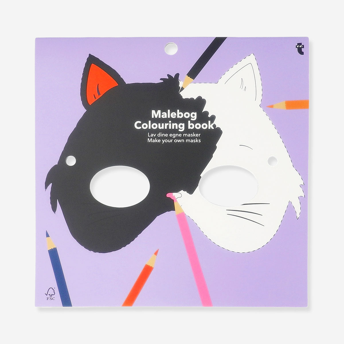 Coloring book for Halloween masks by Flying Tiger Copenhagen featuring spooky designs for creative hobbies.