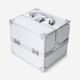 Silver Flying Tiger Copenhagen beauty case with divider for personal care, compact and organized travel storage.