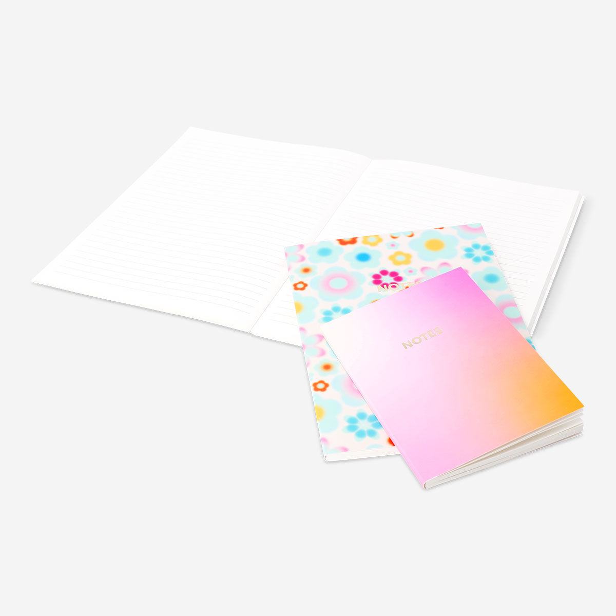 Floral and gradient notebooks set - 3 pcs