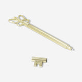 Gold ballpoint pen with butterfly