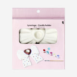 DIY keraaminen rusetti kynttilänpidin maalilla