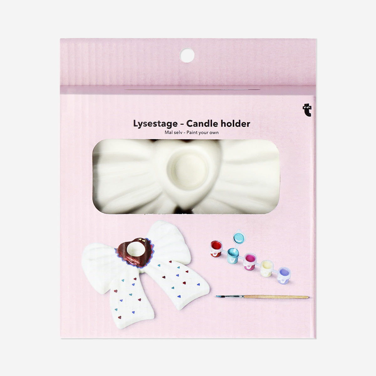 DIY keraaminen rusetti kynttilänpidin maalilla