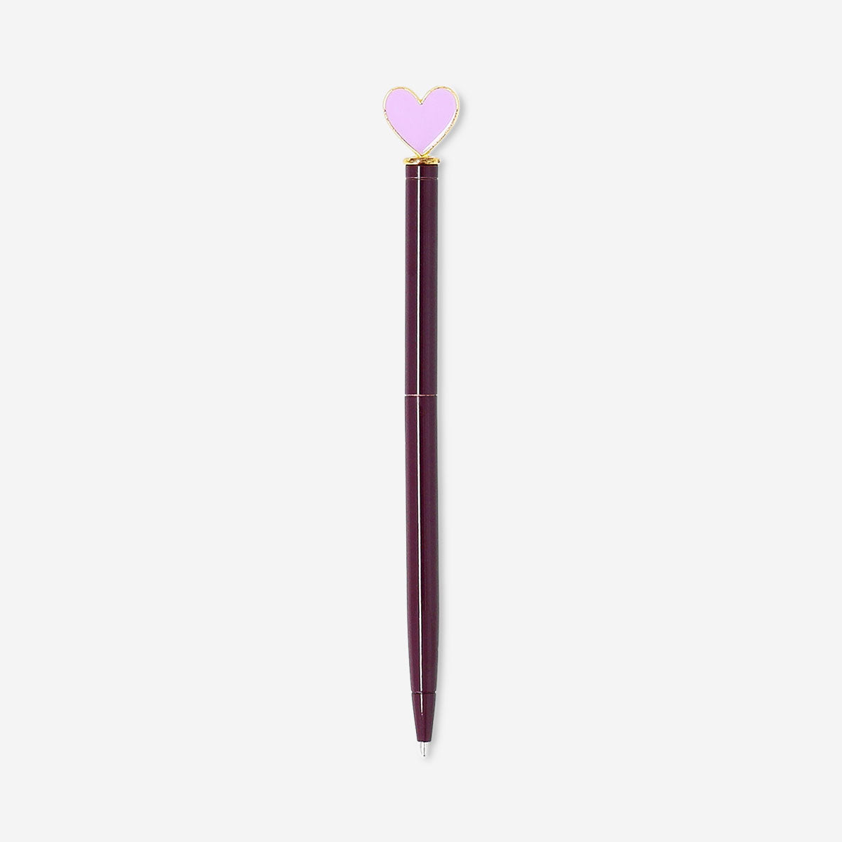 Purple heart topper ballpoint pen from Flying Tiger Copenhagen, ideal for office use and creative writing.