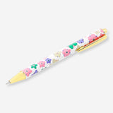 Flying Tiger Copenhagen multi-colored floral ballpoint pen for office use with vibrant flower designs.