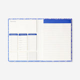 Blue Flying Tiger Copenhagen office clipboard with spiral binding and cute cat print design.