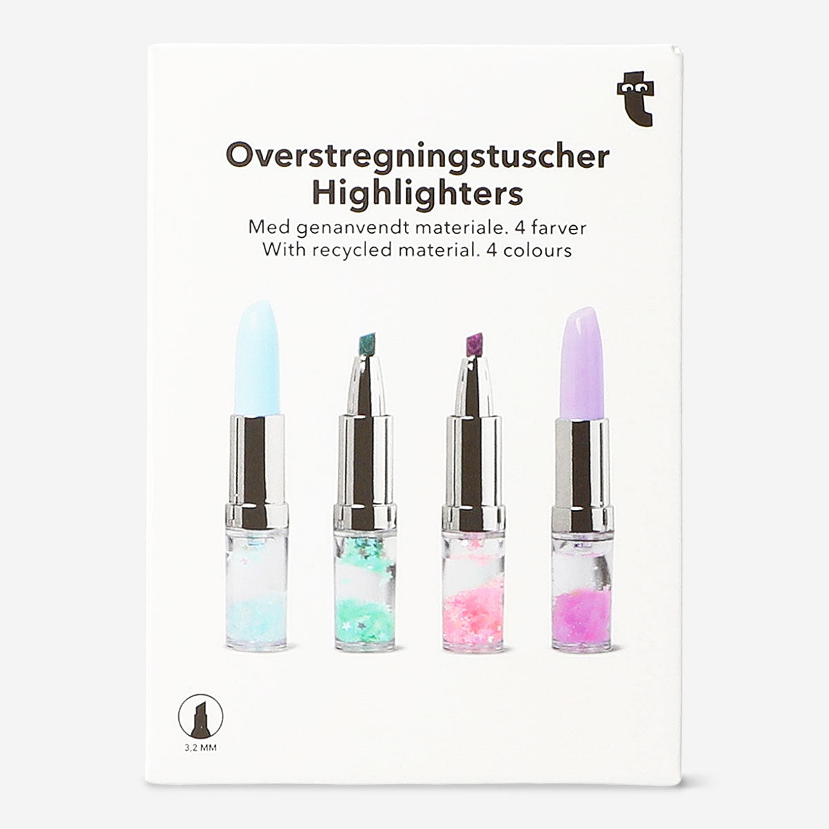 Evidenziatori a forma di rossetto - 4 pz