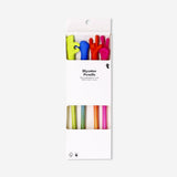 Set of four Office pencils with hand sign erasers by Flying Tiger Copenhagen, featuring colorful wooden bodies and unique eraser designs.