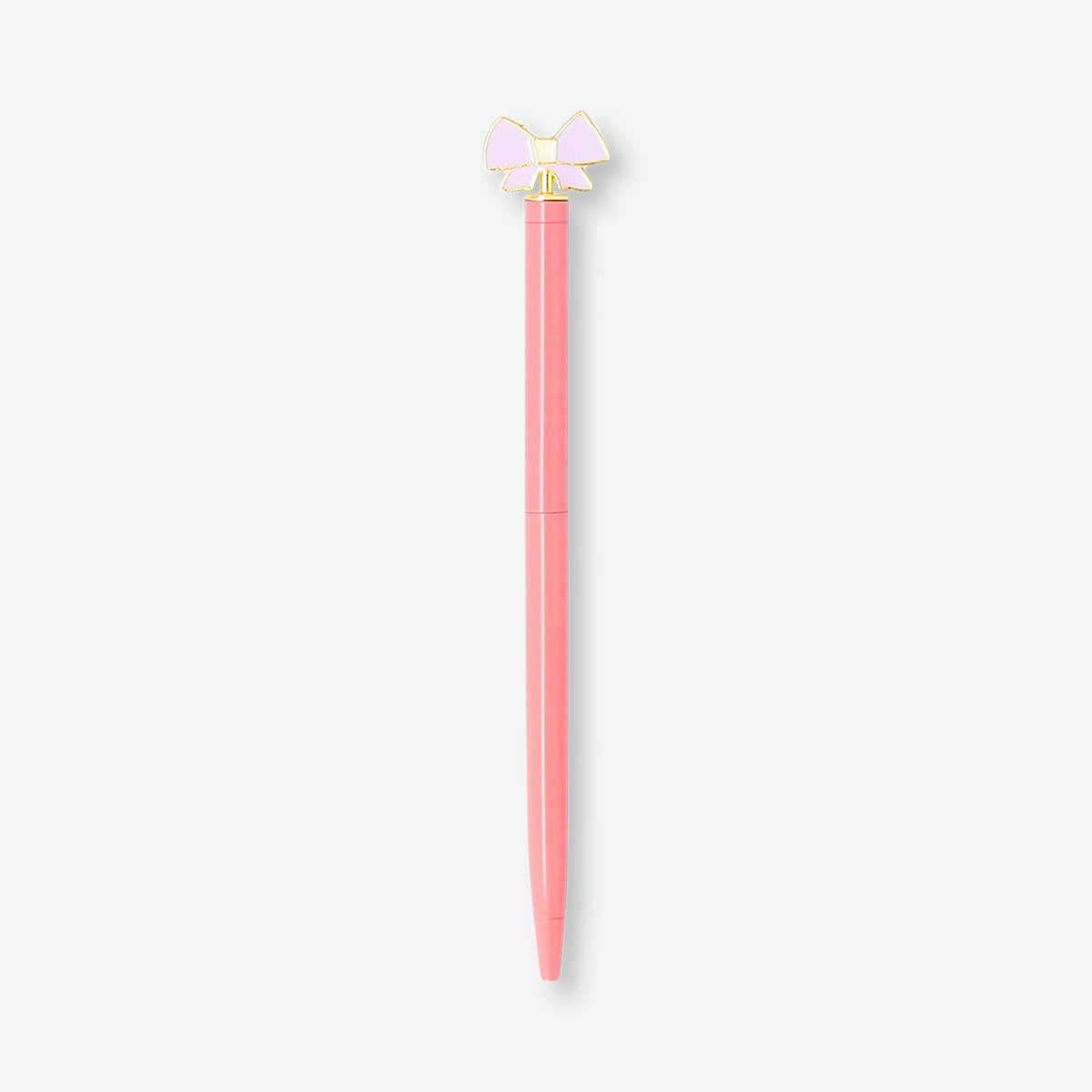Pink Flying Tiger Copenhagen ballpoint pen with a cute bow topper, perfect for office use and writing tasks.