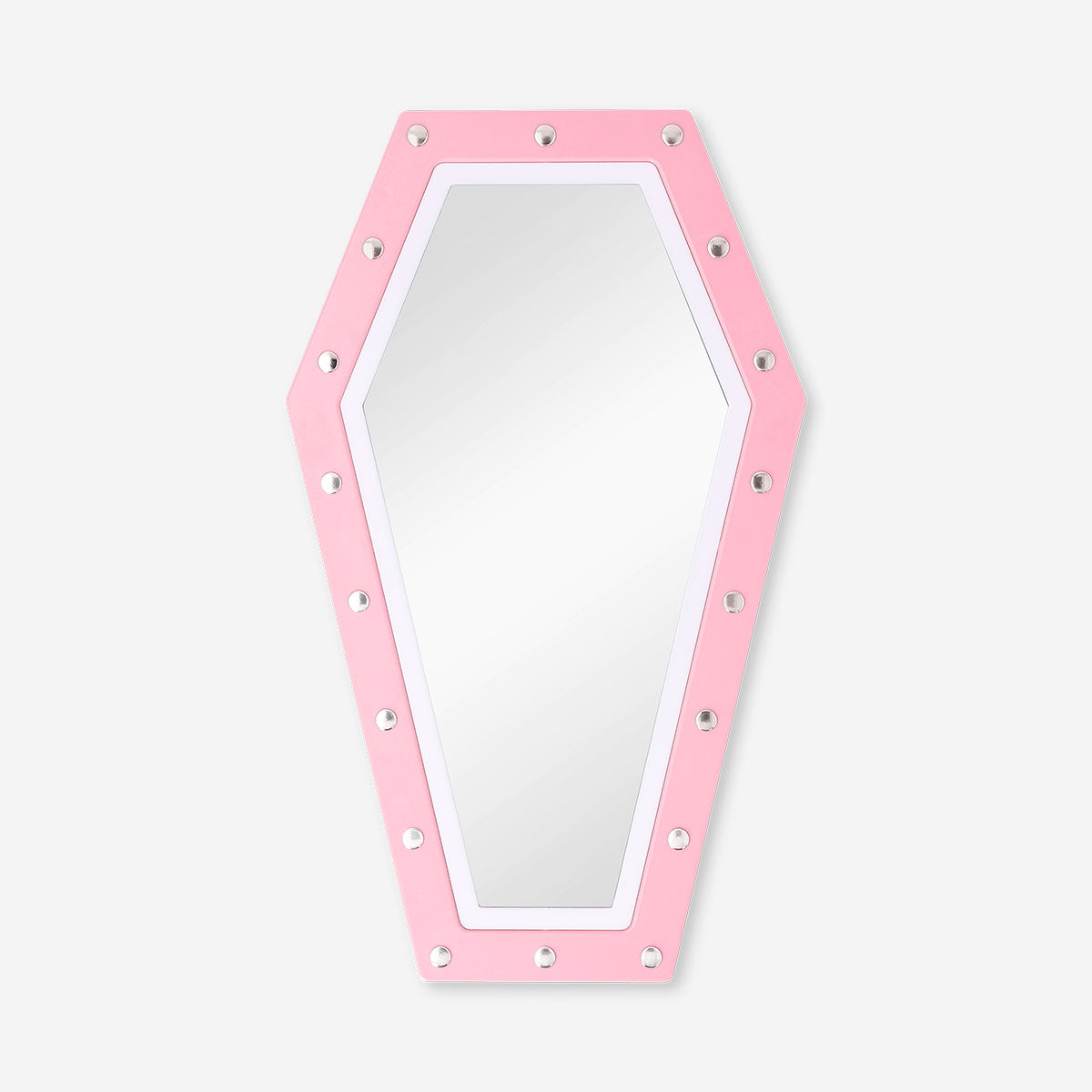 Flying Tiger Copenhagen coffin mirror with light, 40x24 cm, featuring a sleek, rectangular design with built-in LED lighting.