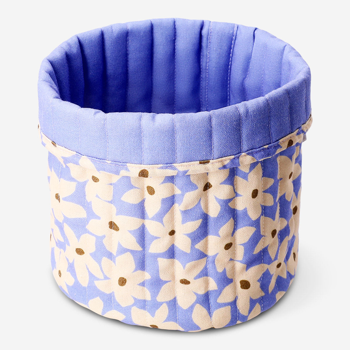 Flying Tiger Copenhagen floral textile storage basket, 25cm, with colorful floral print, ideal for organizing home essentials