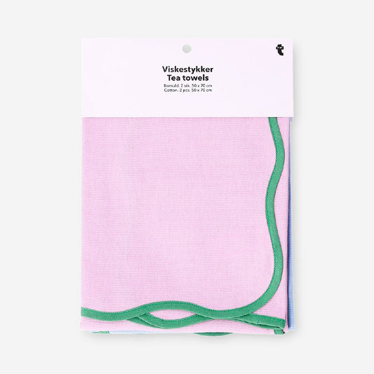 Set of tea towels with scalloped edges - 2 pcs