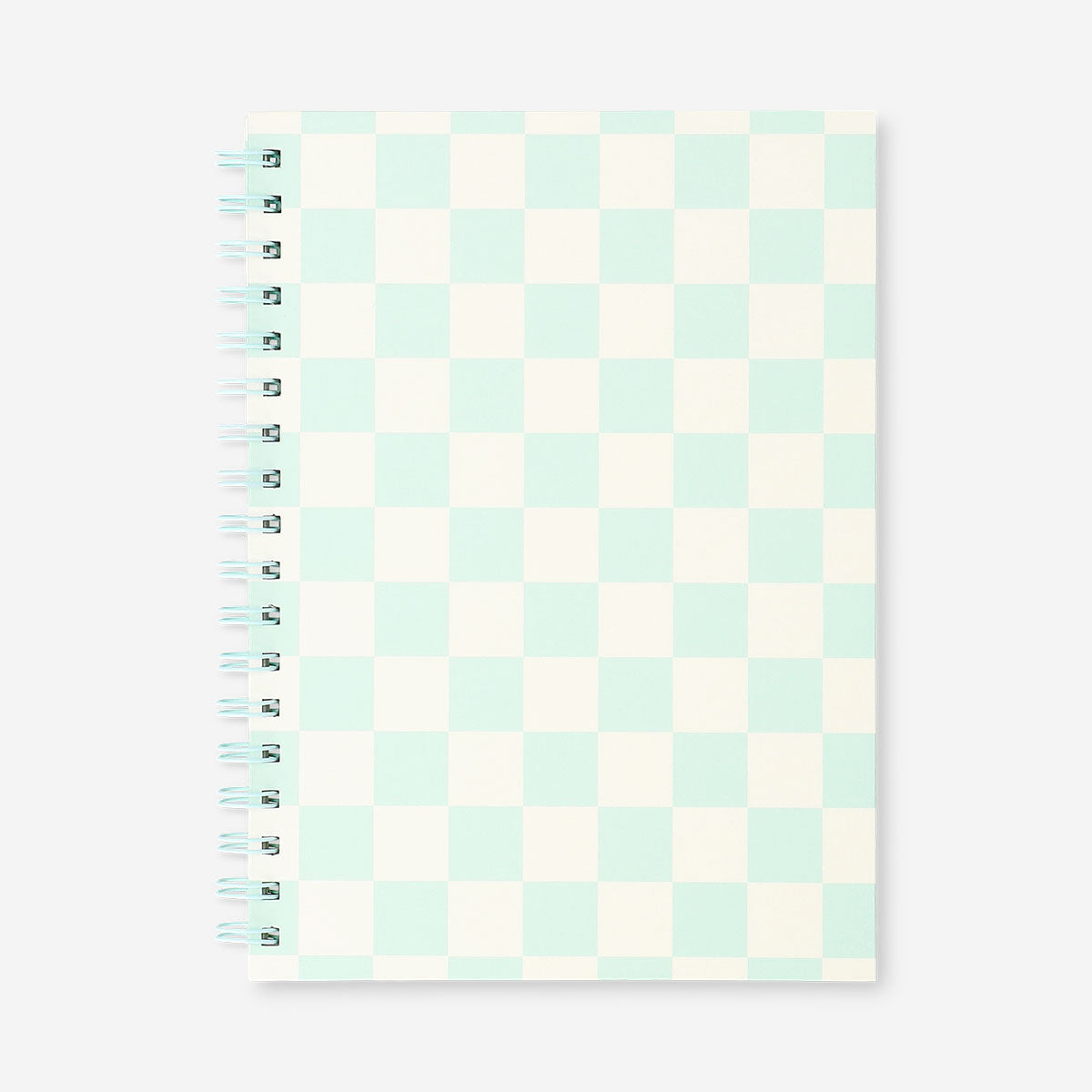 B5 lined notebook with green chequered cover