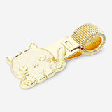 Gold cat pen loop from Flying Tiger Copenhagen, designed to attach to notebooks or planners for easy access.