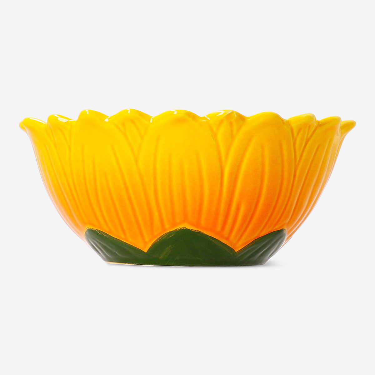 Ceramic 18cm kitchen bowl with embossed sunflower design by Flying Tiger Copenhagen, perfect for serving or decorative use