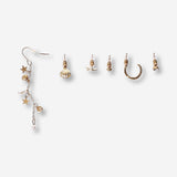 Set of six textile earrings featuring sea icon designs by Flying Tiger Copenhagen, displayed on a neutral background.