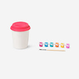 Flying Tiger Copenhagen DIY to-go coffee mug, 360 ml, hobby kit with colorful design and creative materials.