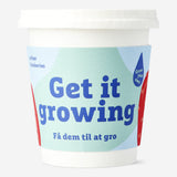 Flying Tiger Copenhagen strawberry grow kit for home, featuring a small planter with healthy strawberry plants and green foliage.