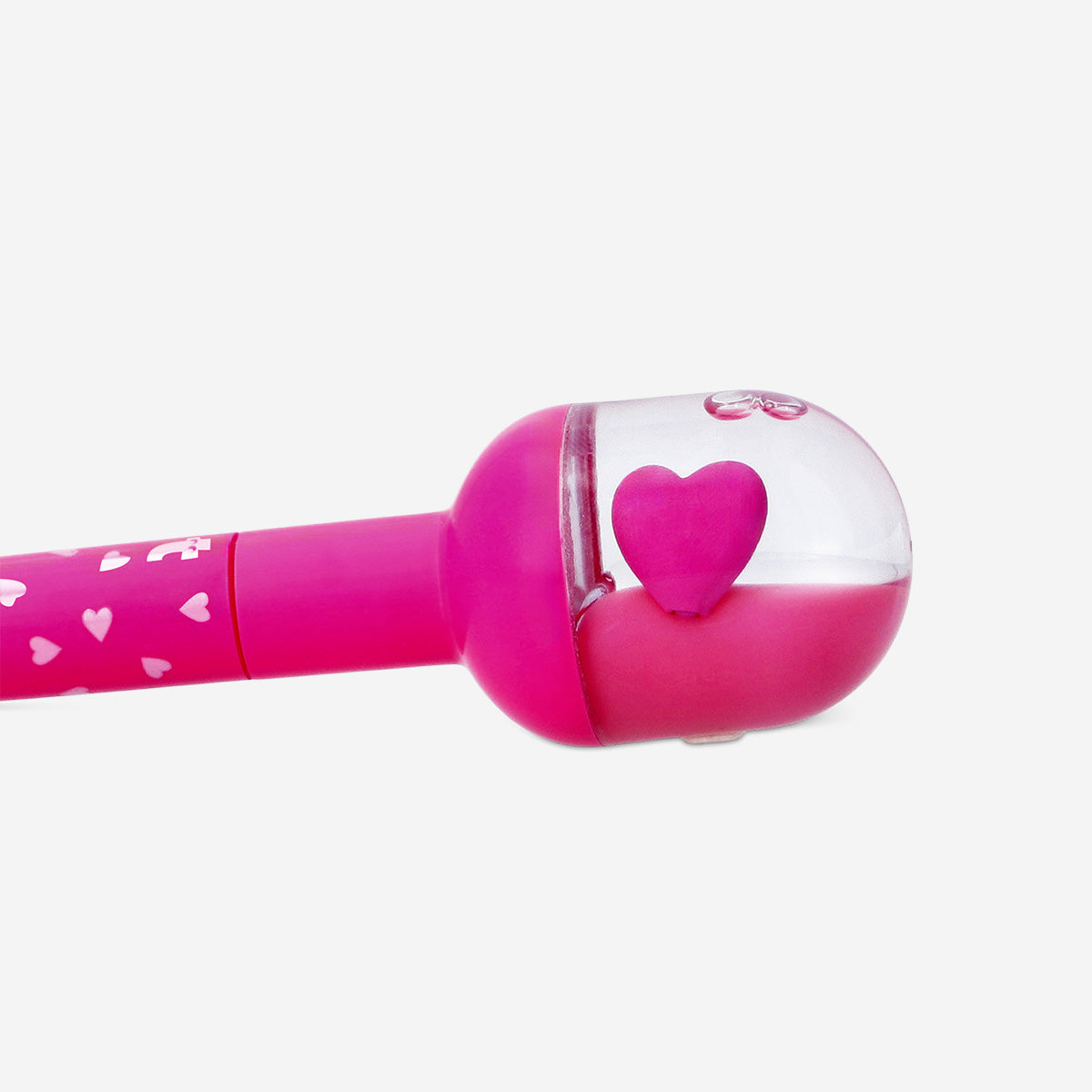 Ballpoint pen with pink heart topper