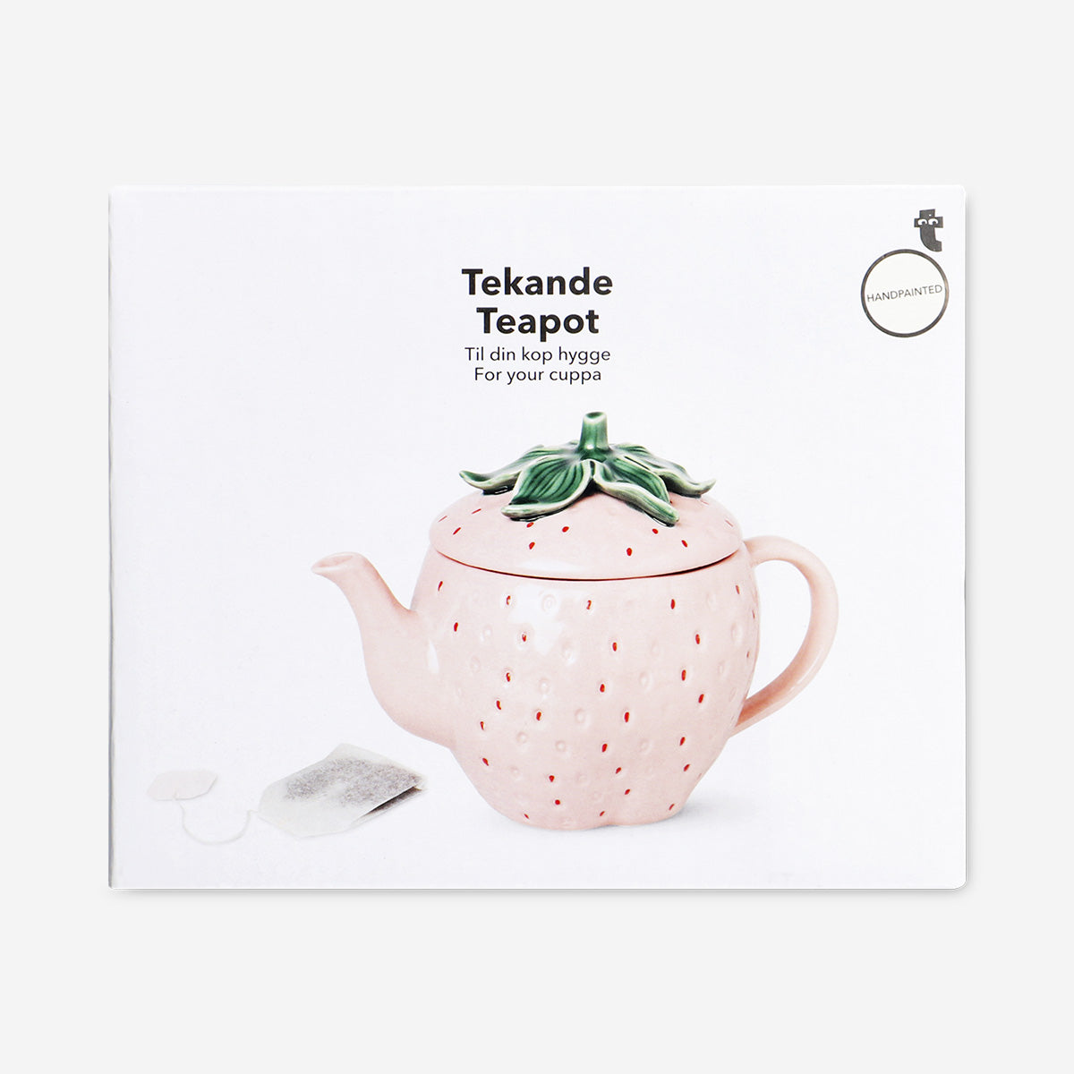 Pink strawberry teapot with lid