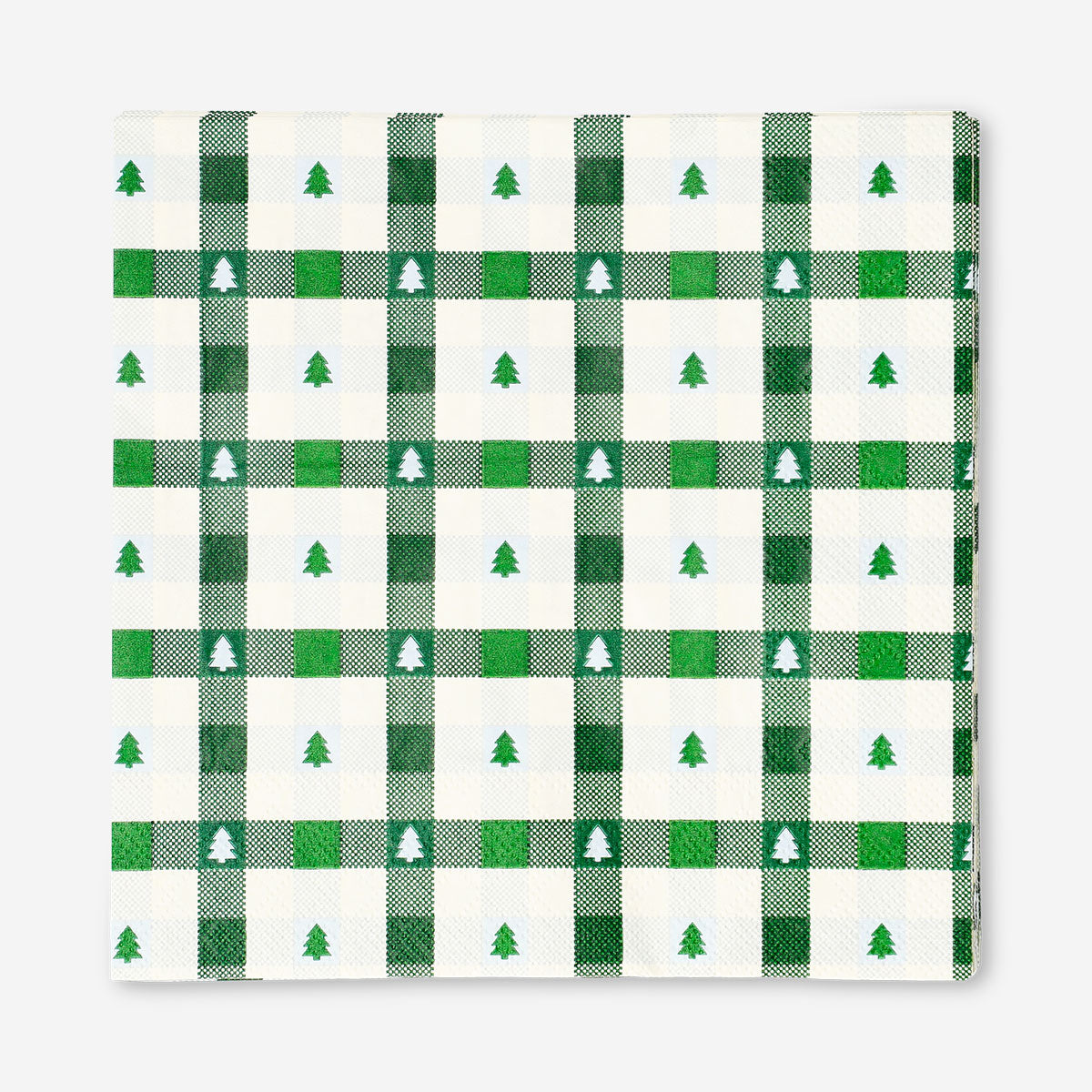 Set of 16 Flying Tiger Copenhagen party napkins with blue and green checkered design, ideal for festive occasions.