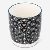 Ceramic mug with geometric pattern, 270 ml capacity, from Flying Tiger Copenhagen, ideal for kitchen use.