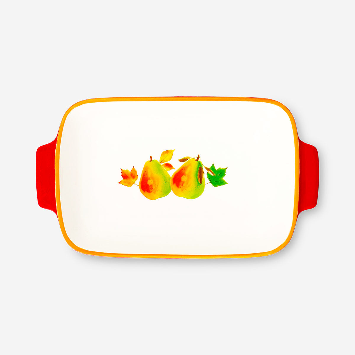 Ceramic oven dish with fall leaf design from Flying Tiger Copenhagen, 28x16 cm, perfect for baking and serving seasonal dishes.