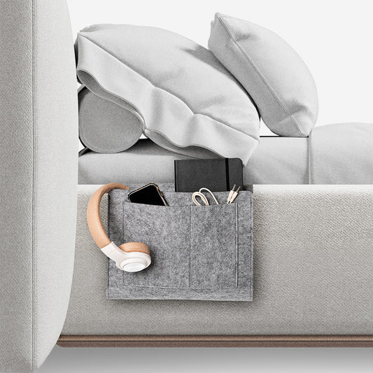 Grey bedside organiser
