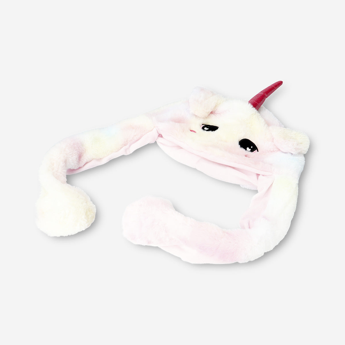 Enhörningsmössa i plysch med rörliga öron