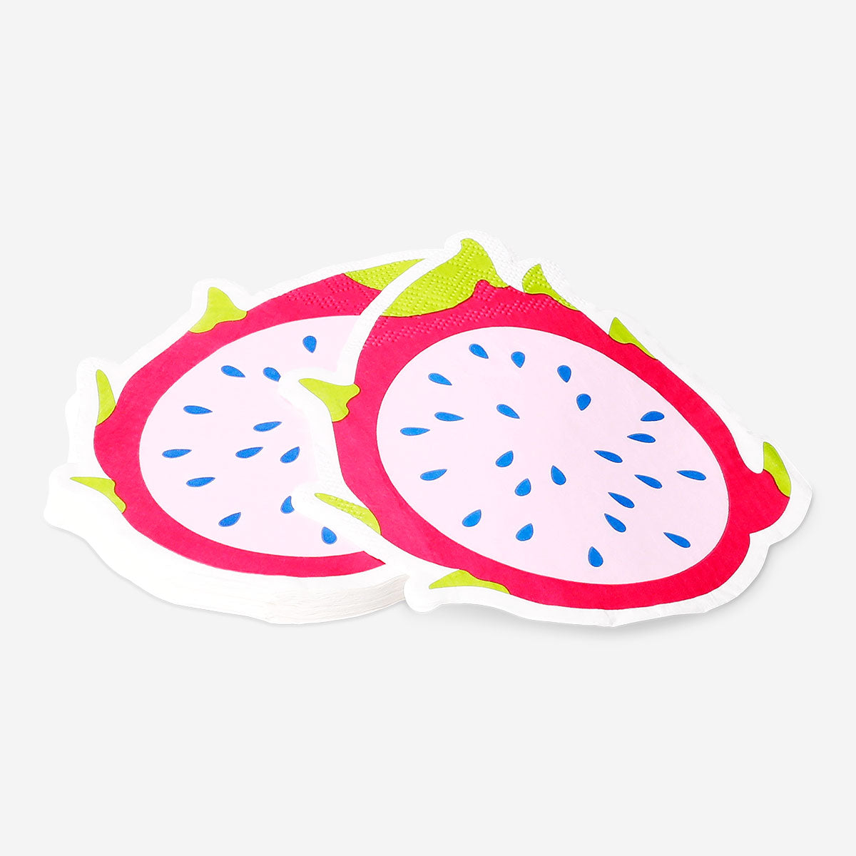 Set of 16 Dragon Fruit Party Napkins by Flying Tiger Copenhagen with vibrant dragon fruit print for festive occasions.