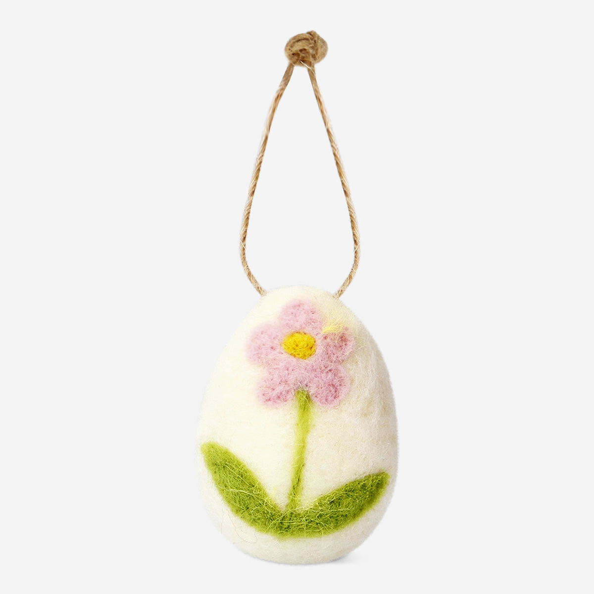 Hanging ornament - Felt egg with flower