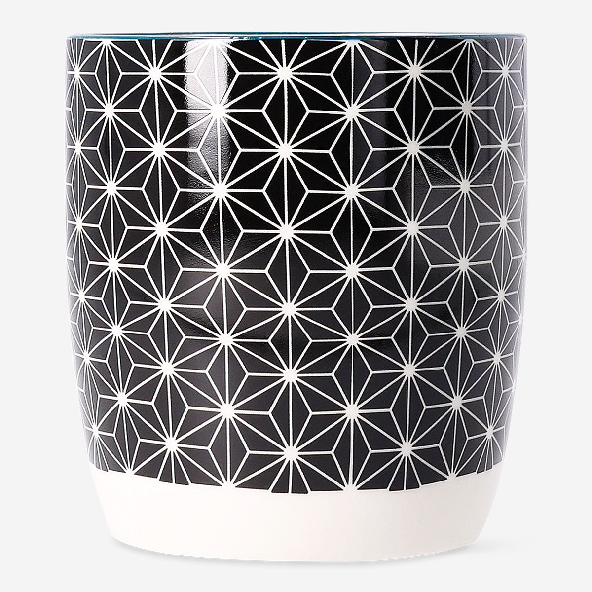 Flying Tiger Copenhagen 270 ml ceramic mug with geometric pattern, perfect for kitchen use and stylish coffee or tea drinking.
