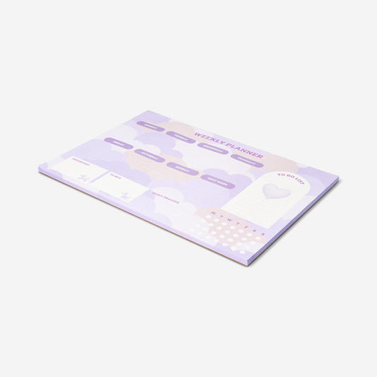 Purple weekly planner with goals