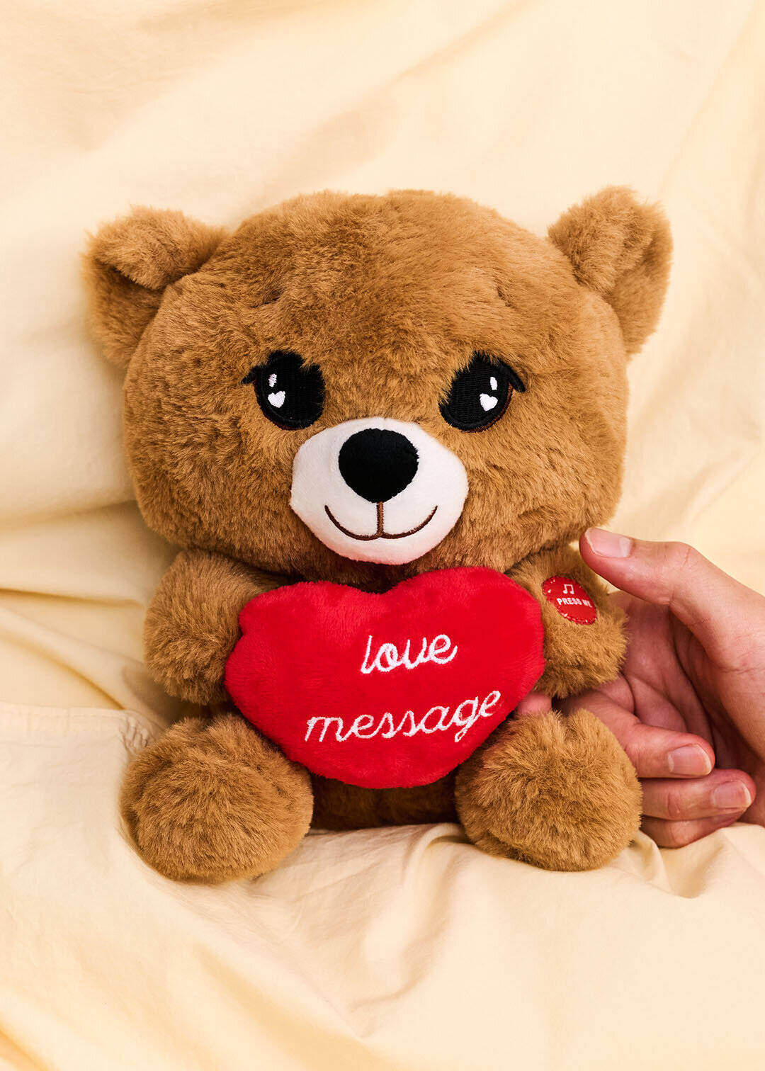 Plush toy - Teddy bear with heart and voice recorder
