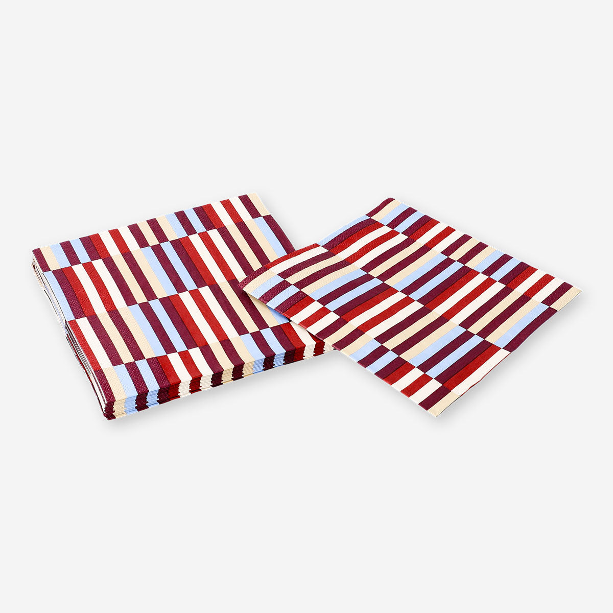 Party napkins with autumnal striped design, 16-piece set by Flying Tiger Copenhagen, perfect for fall gatherings and celebrations.