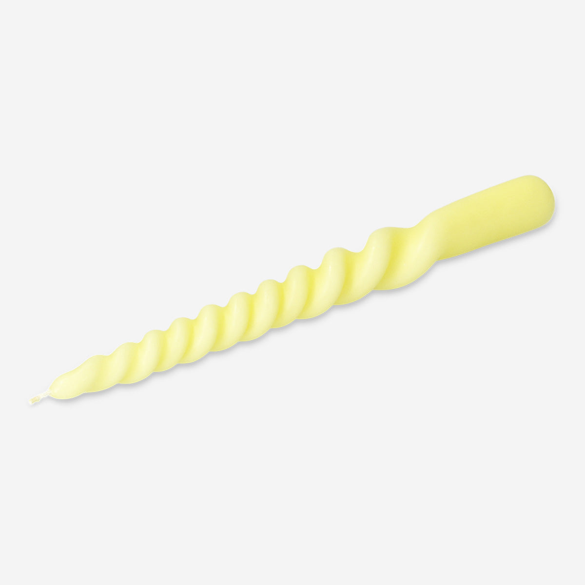 Twisted yellow candle - 21 cm