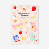 Flying Tiger Copenhagen sticker book featuring colorful hobby stickers on pages for creative decorating and crafting.