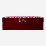 Velvet jewellery box with printed design, home storage accessory from Flying Tiger Copenhagen, featuring a soft fabric exterior.