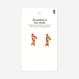 Ear studs - Sausage dogs with Santa hat